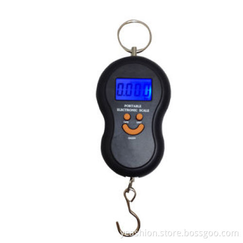 Portable Digital Weighing Travel Scale with Hook and Ring, Black Color, Back Light LCD DisplayNew